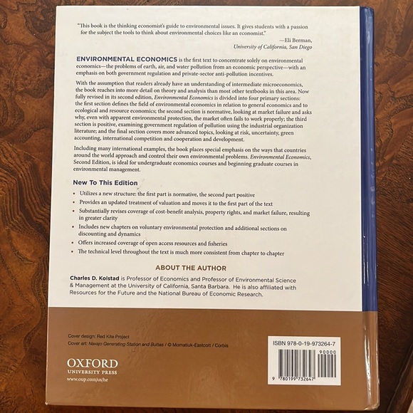 Environmental Economics second edition Oxford University press Charles D Kolstad - Picture 2 of 2